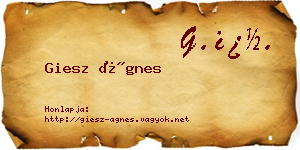 Giesz Ágnes névjegykártya